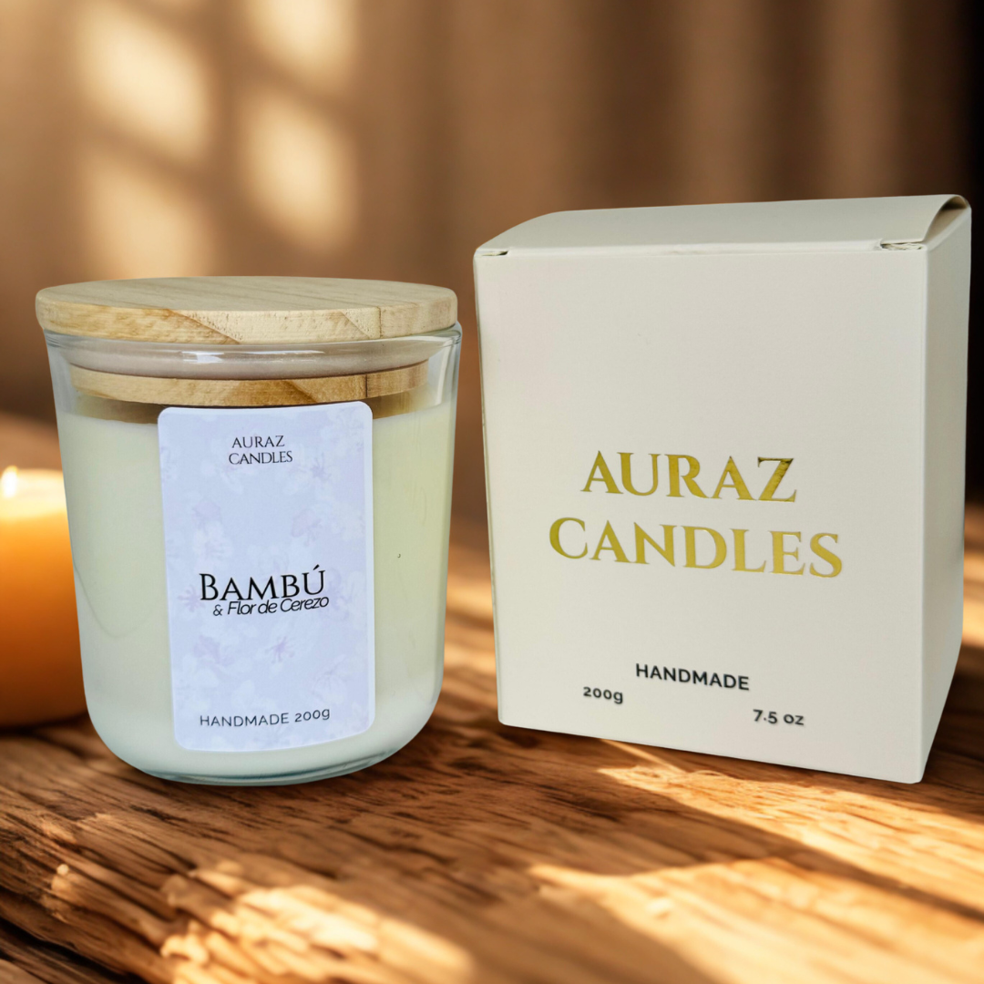 Vela de Bambú & Flor de Cerezo