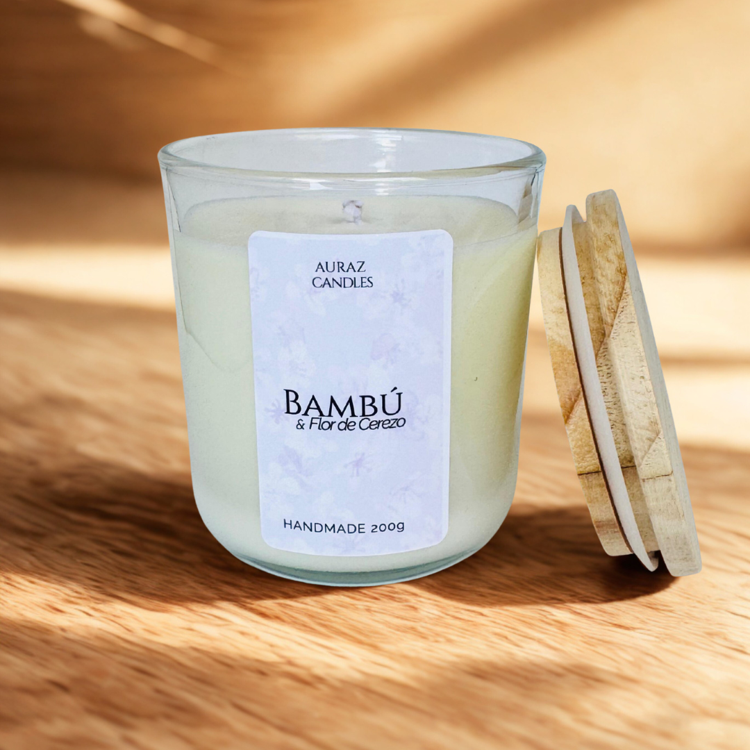 Vela de Bambú & Flor de Cerezo