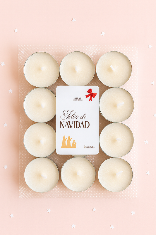 Vela de Abeto Navideño – Pack x12 | 100% Cera de Soja